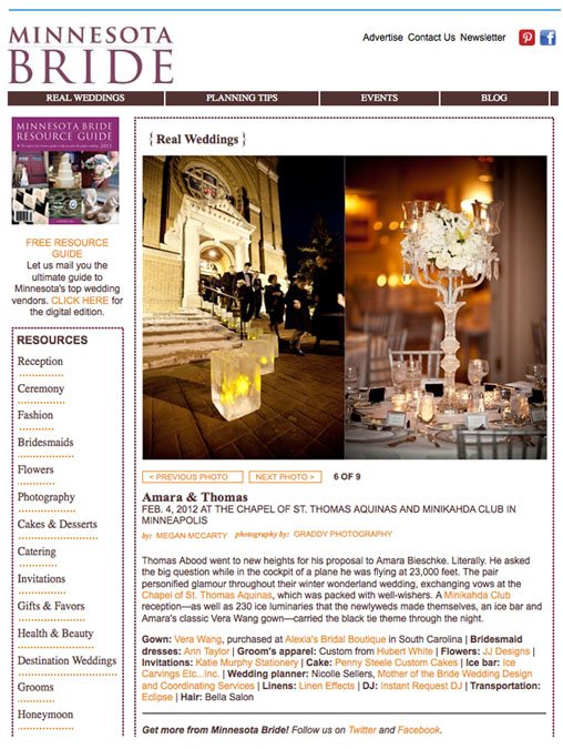 MN Bride on-line Article 3-12 MN Bride On-Line Press
